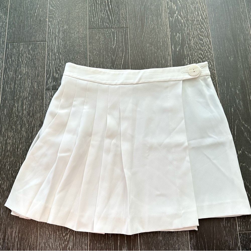 Zara Pleated White Skirt